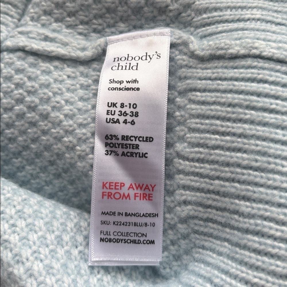 NOBODY’S CHILD Light Blue Knit Sweater 🌟Bundle and Save - 2 items for $30🌟 - Picture 6 of 8